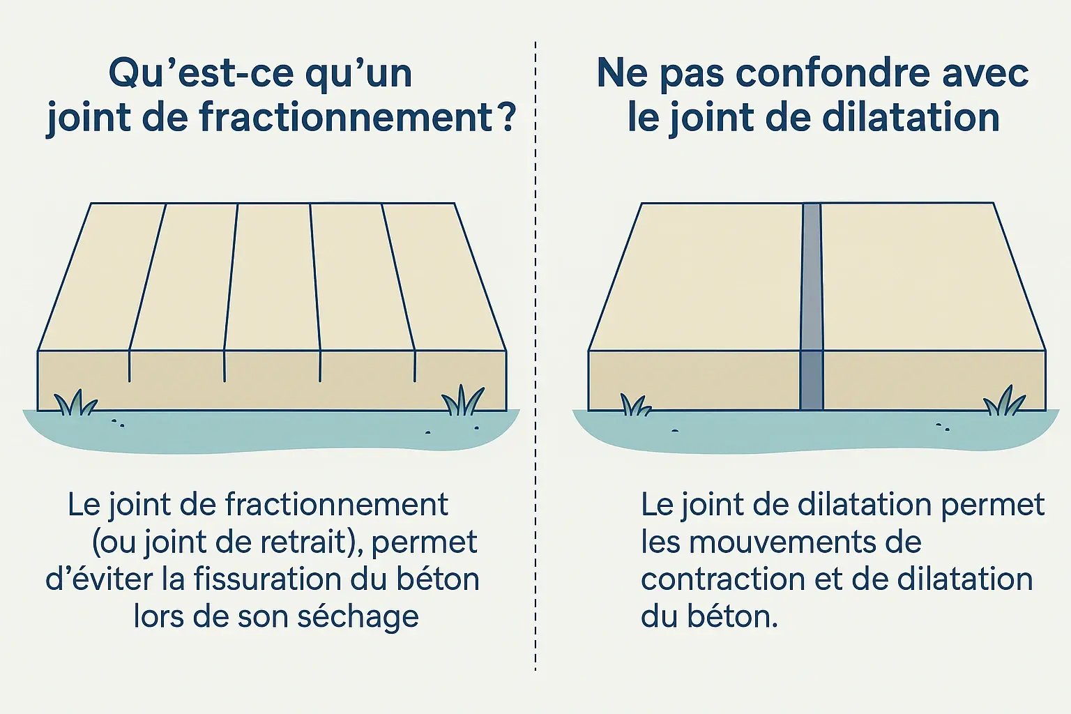 joint de dilation vs joint de fractionnement 