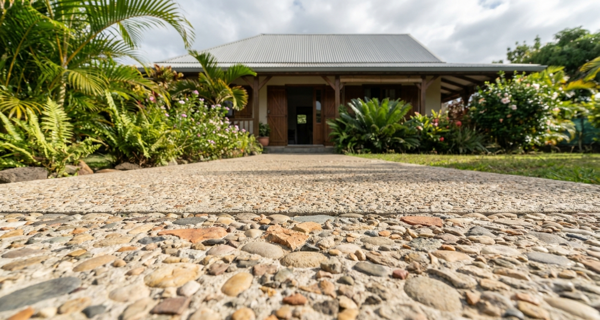 4 avantages du béton désactivé pour vos aménagements extérieurs à La Réunion
